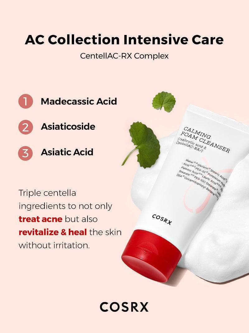 Kosmic - Kbeauty Skincare – wholesale Facial cleanser – [COSRX] AC Collection Calming Foam Cleanser (50ml/150ml)6