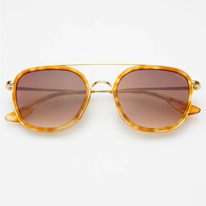 Light Tortoise Brown Weston Acetate Round Unisex Sunglasses for wholesale on Faire