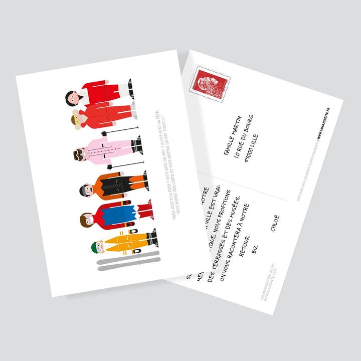 La Majorette à Moustache - Wholesale Postcard - Postcard Les tannés au ski - Comic films collection2