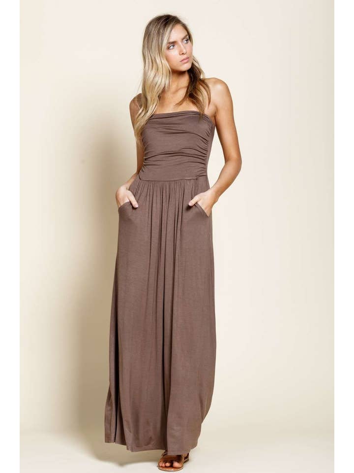 mittoshop – wholesale Dress – Women's – JERSEY TUBE POCKETED MAXI DRESS