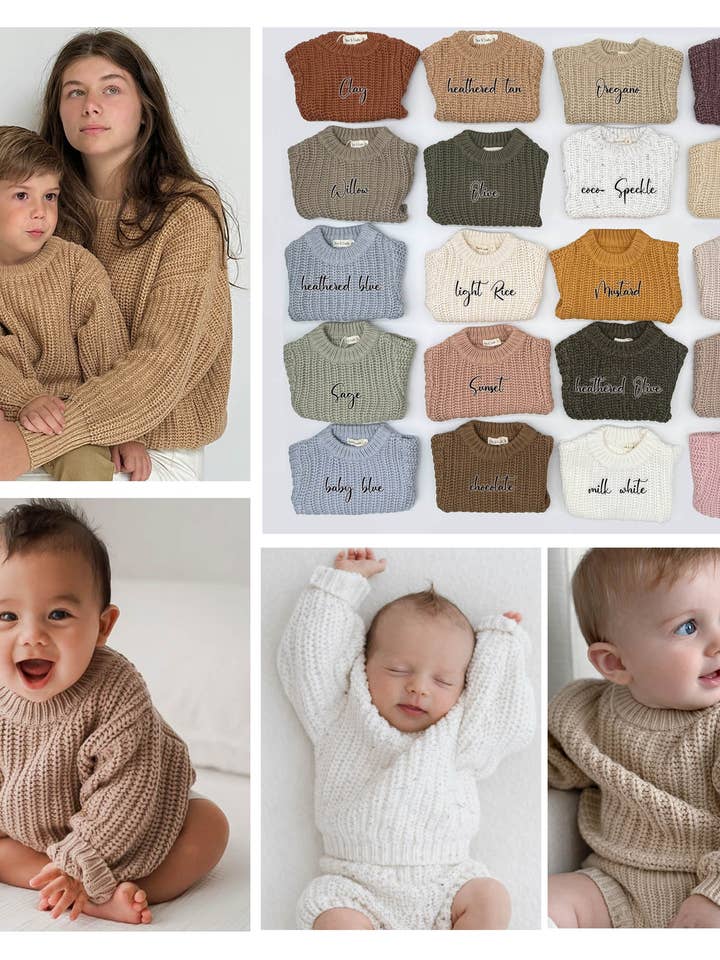Baby Cotton Chunky Knit Sweater (nb-24m) for wholesale by OLIVE & CRADLE