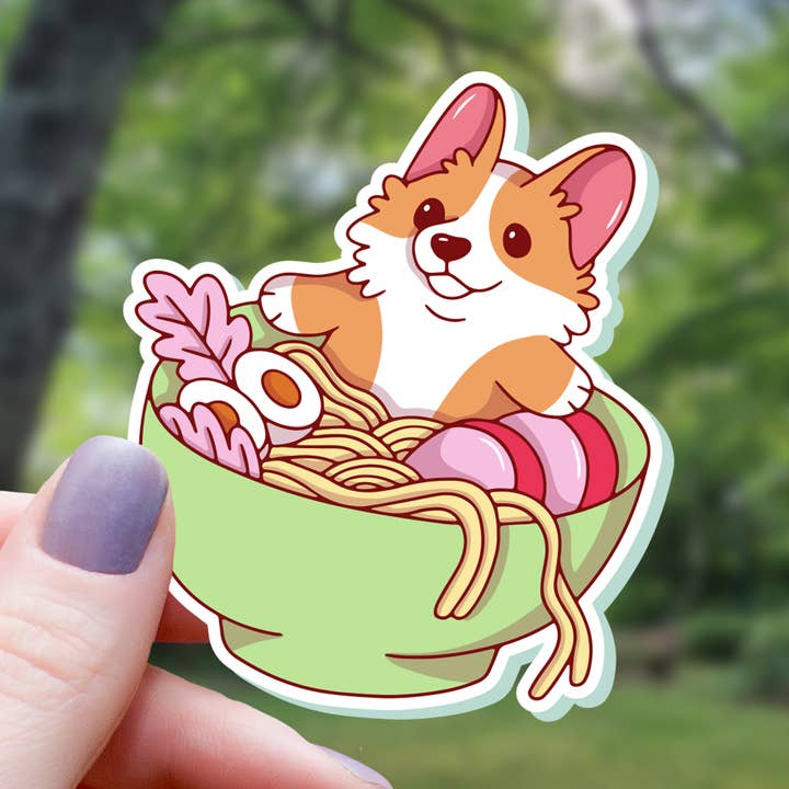Mimic Gaming Co - Wholesale Sticker - Corgi Ramen Bowl Foodie Sticker - 3"0