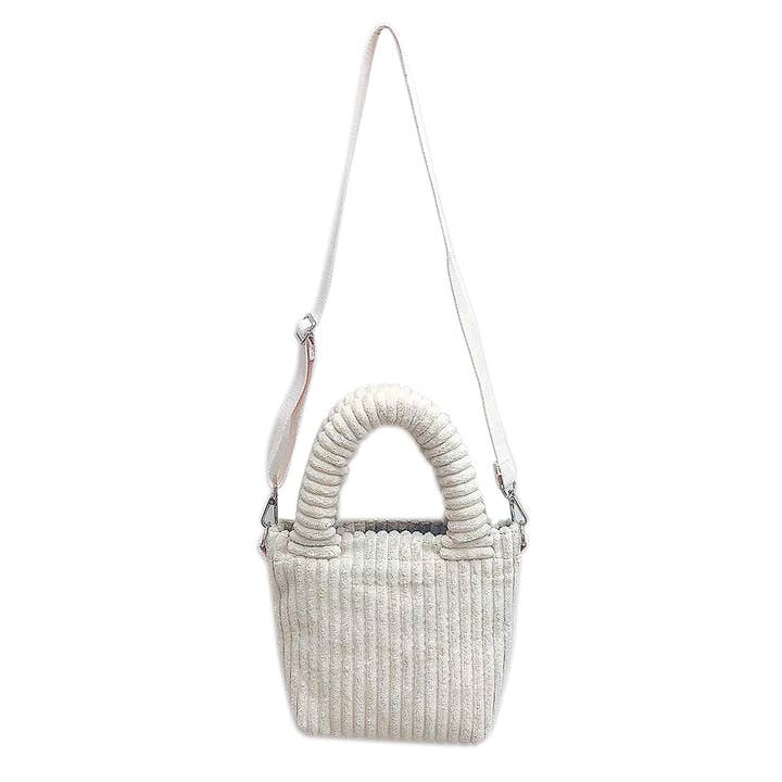 Fashion City - Wholesale Tote Bag - Women's - Corduroy Mini Tote Bag with Strap4