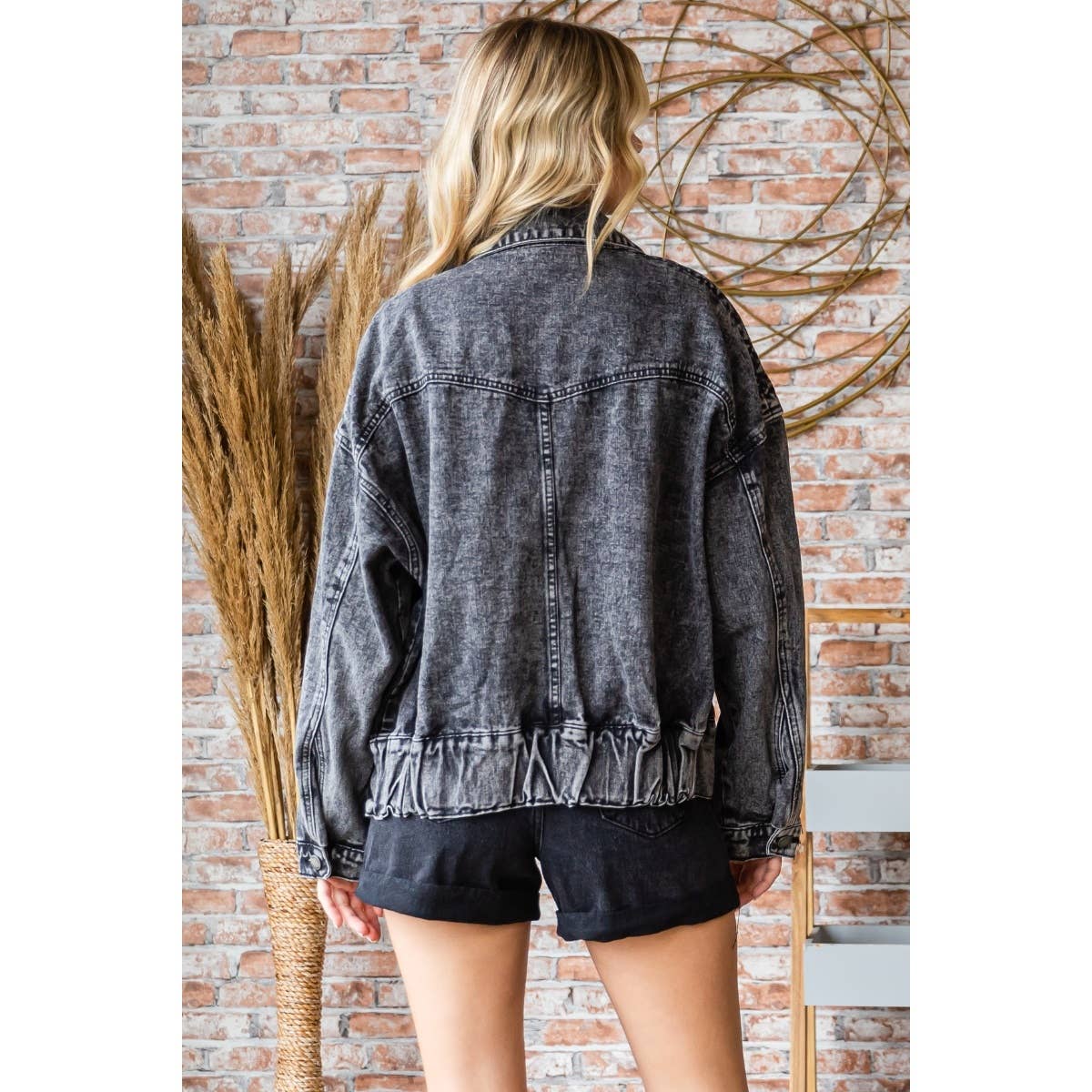 Veveret - Vente Veste en jean – femme - Veste cargo en jean surdimensionnée12