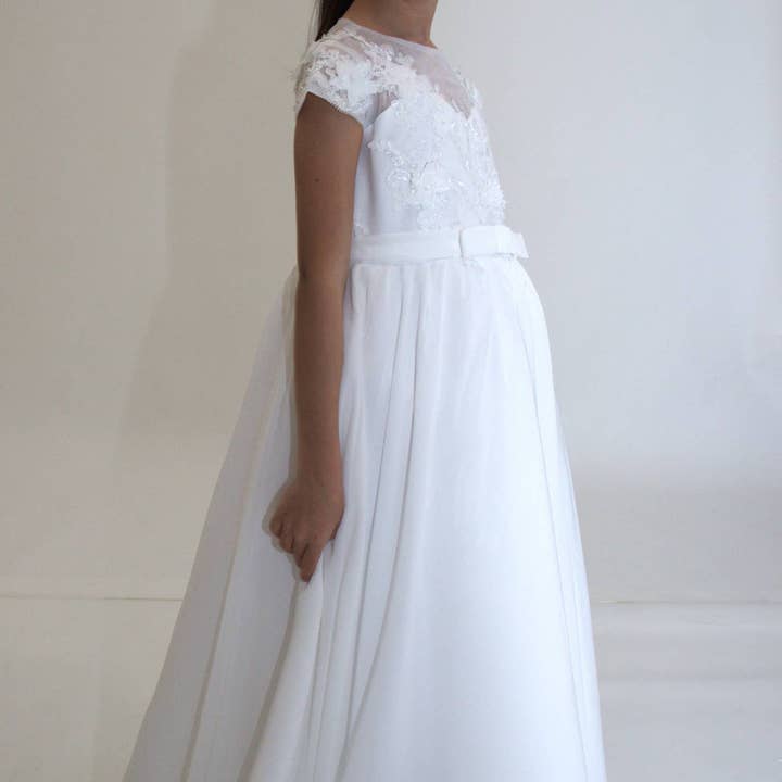 Yuko B - Wholesale Dress - Kids - JEANNE girl's dress - White3