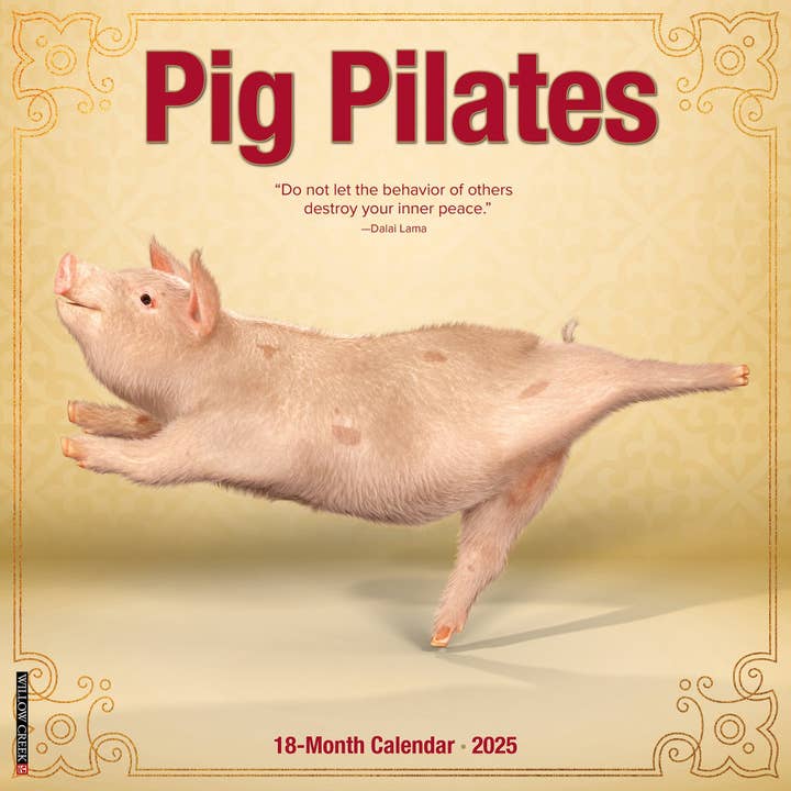 Willow Creek Press & Gifts - Wholesale Calendar - Pig Pilates 2025 Wall Calendar