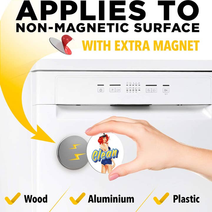 X-bet MAGNET - Vendita all'ingrosso Calamite - Magnete per lavastoviglie Retro Pinup Clean Dirty3