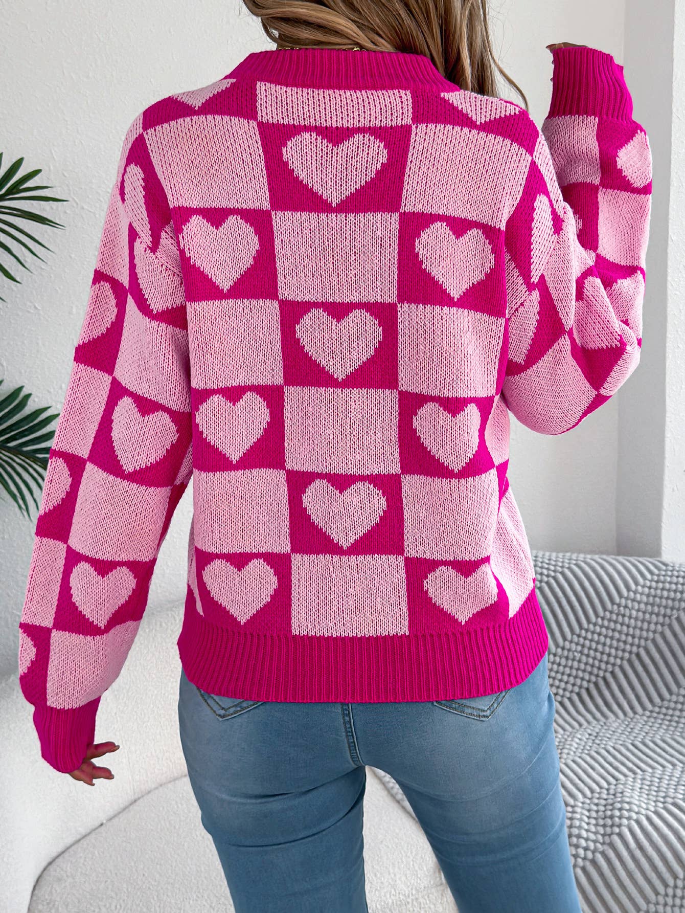 Hope & Sunshine - Wholesale Knit Sweater - Women's - Valentine's Day Lantern Sleeve Sweater6