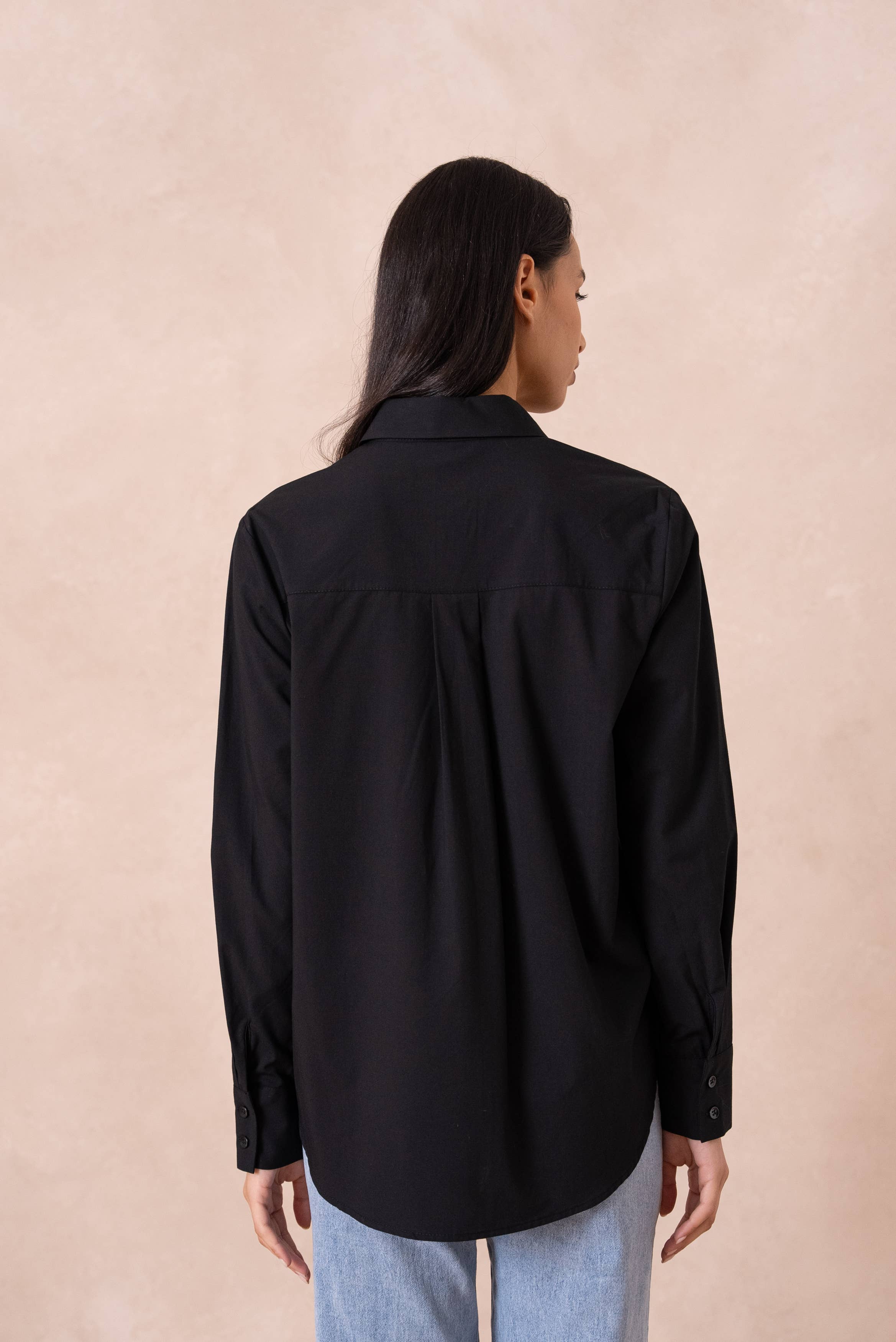 Attentif Paris - Wholesale Button Down Shirt - Women's - Plain cotton shirt with lapel collar18