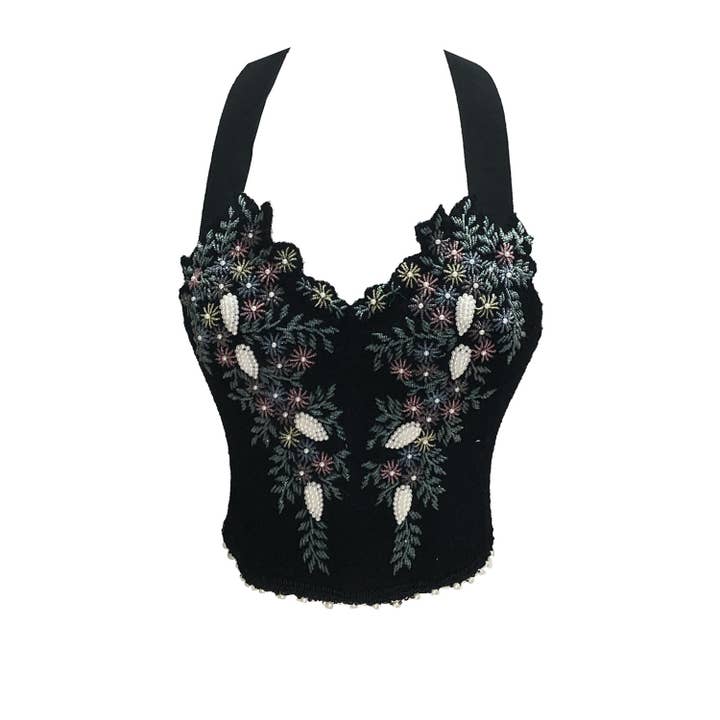 Agatha Beaded Wool Bustier for wholesale by Deborah Lindquist
