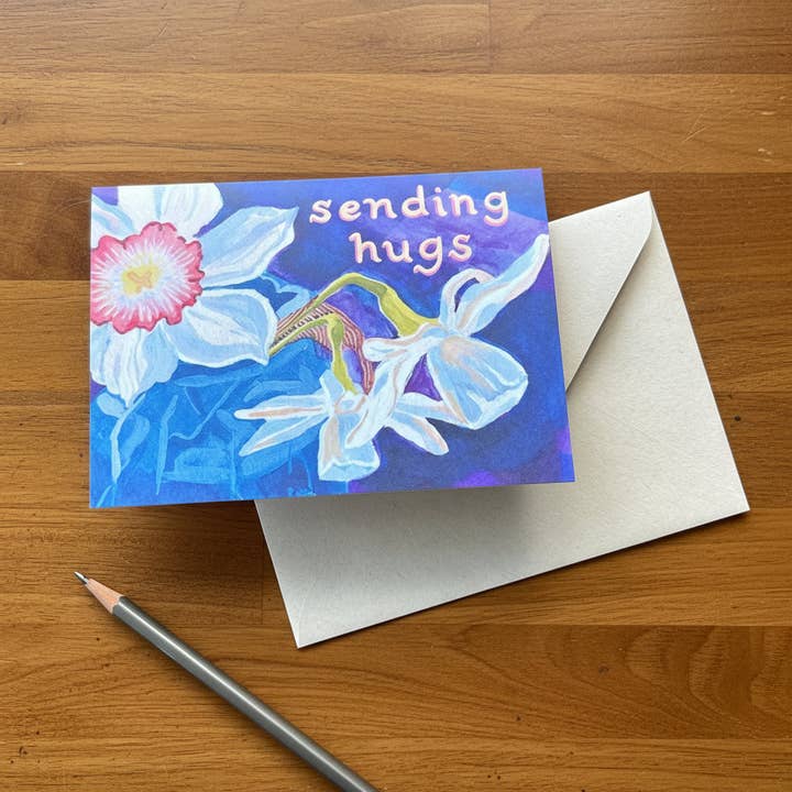 'Sending Hugs' greeting card and other Purchase Wholesale special hugs. Free Returns & Net 60 Terms on Faire trending on Faire.