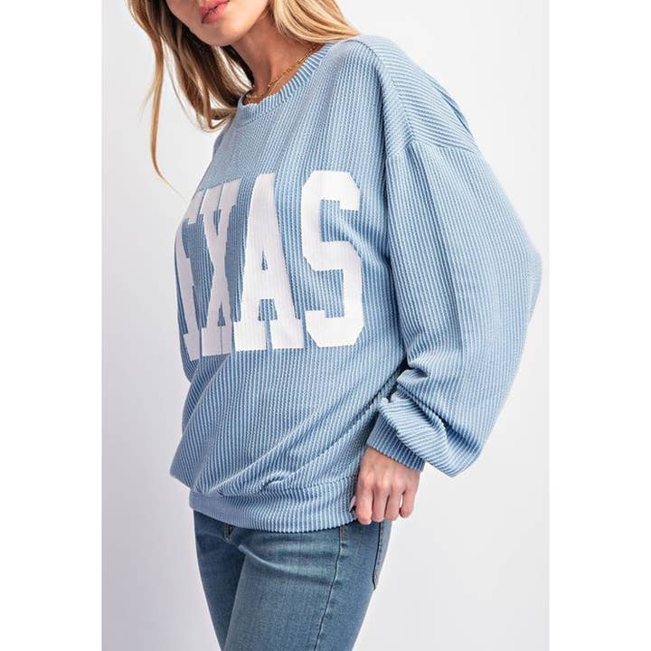 Coloring You - Wholesale Graphic Sweatshirt - Women's - 9078 TEXAS PRINT RIB CORD SWEATSHIRT5