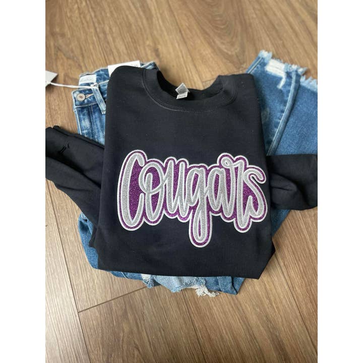 Double E Creations - Wholesale Sweatshirt - Women's - Double Layered Glitter Spirit Applique sweatshirt