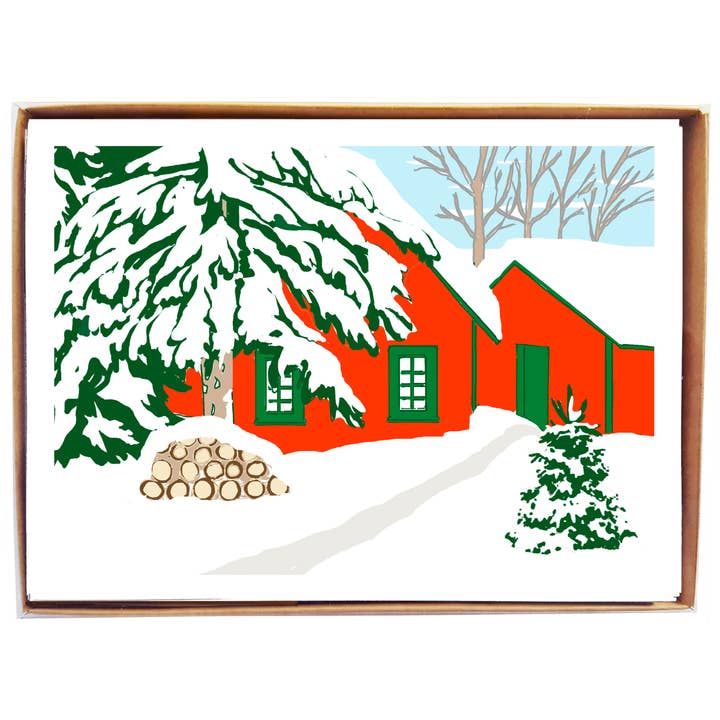 Red Cabin - box of 8 for wholesale by mollyOcards