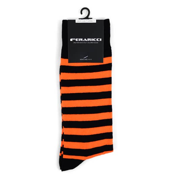 Selini New York - Wholesale Socks - Men's - Men's College Striped Feraricci Sock MCS24005