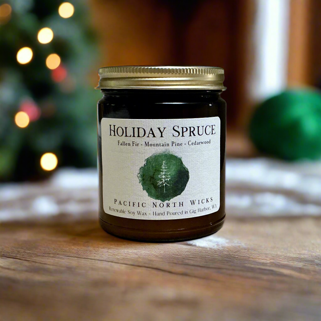 Pacific North Wicks - Wholesale Jar/Filled Candle - Holiday Spruce Candle | Evergreen, Pine, Fir Scent | Soy 2