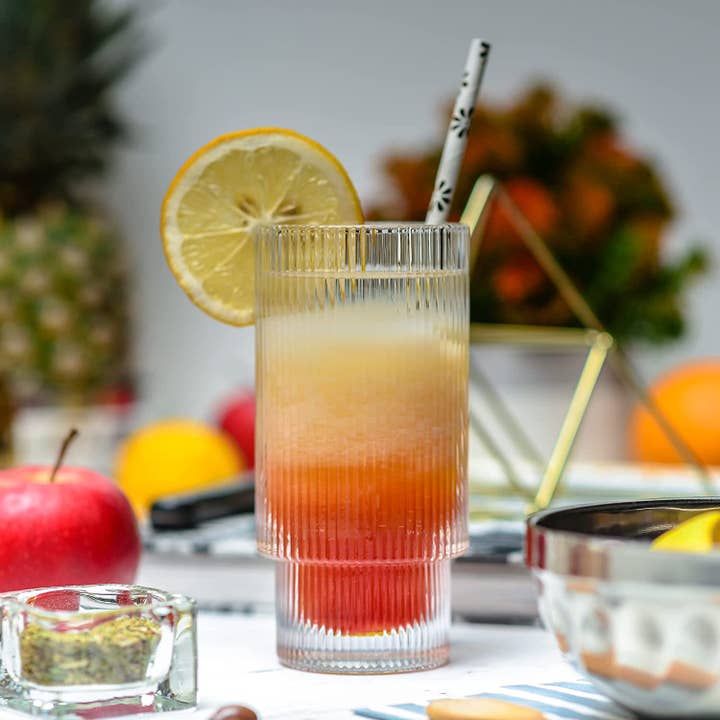 Greenline Goods - Wholesale Drinking Glass/Cup - Ripple Drinking Glasses (Set of 4)6