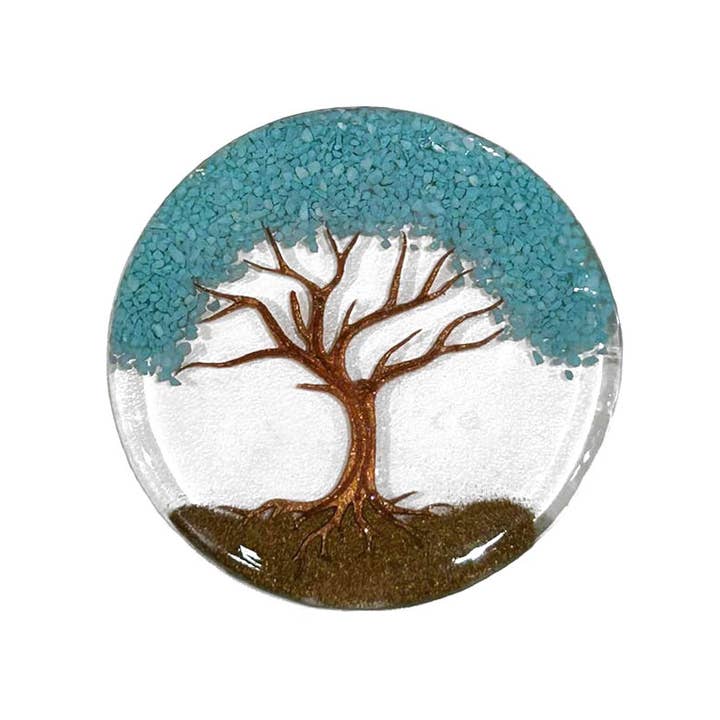 Pichincha - Wholesale Coasters - Tree of Life Round Acrylic Chip Stone Inlay Table Coaster10