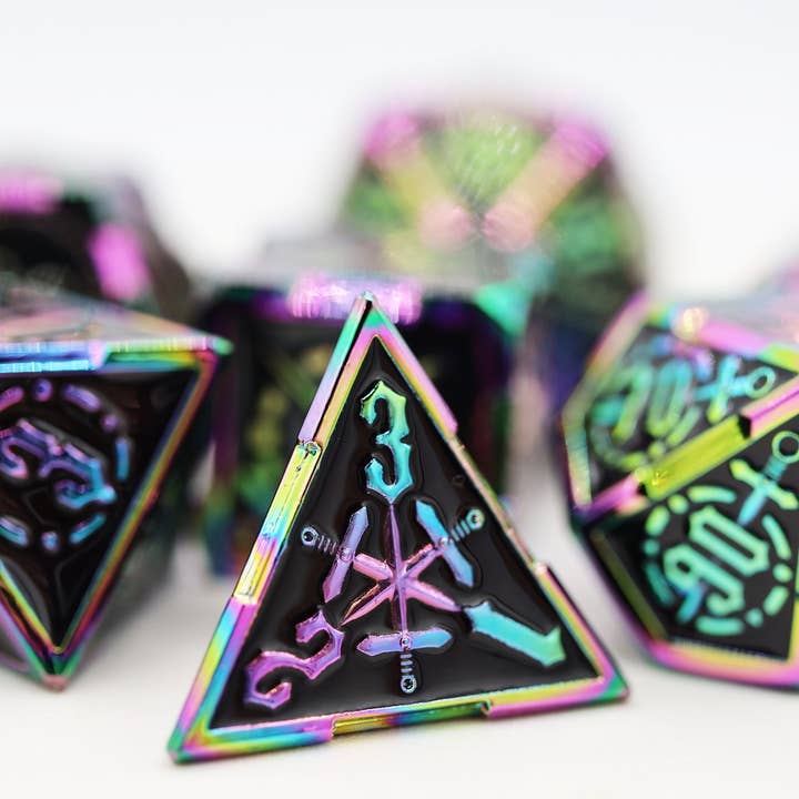 Foam Brain Games - Wholesale Dice - Crossed Swords: Sword of Europa - Metal RPG Dice Set