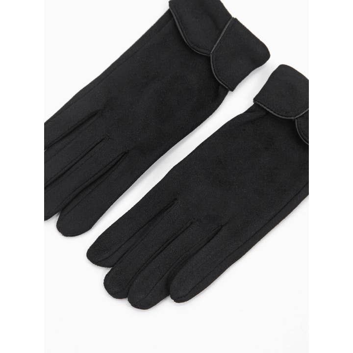 Sarta Accessories - Wholesale Gloves - Women's - Tori Scalloped Cuff Gloves - Black