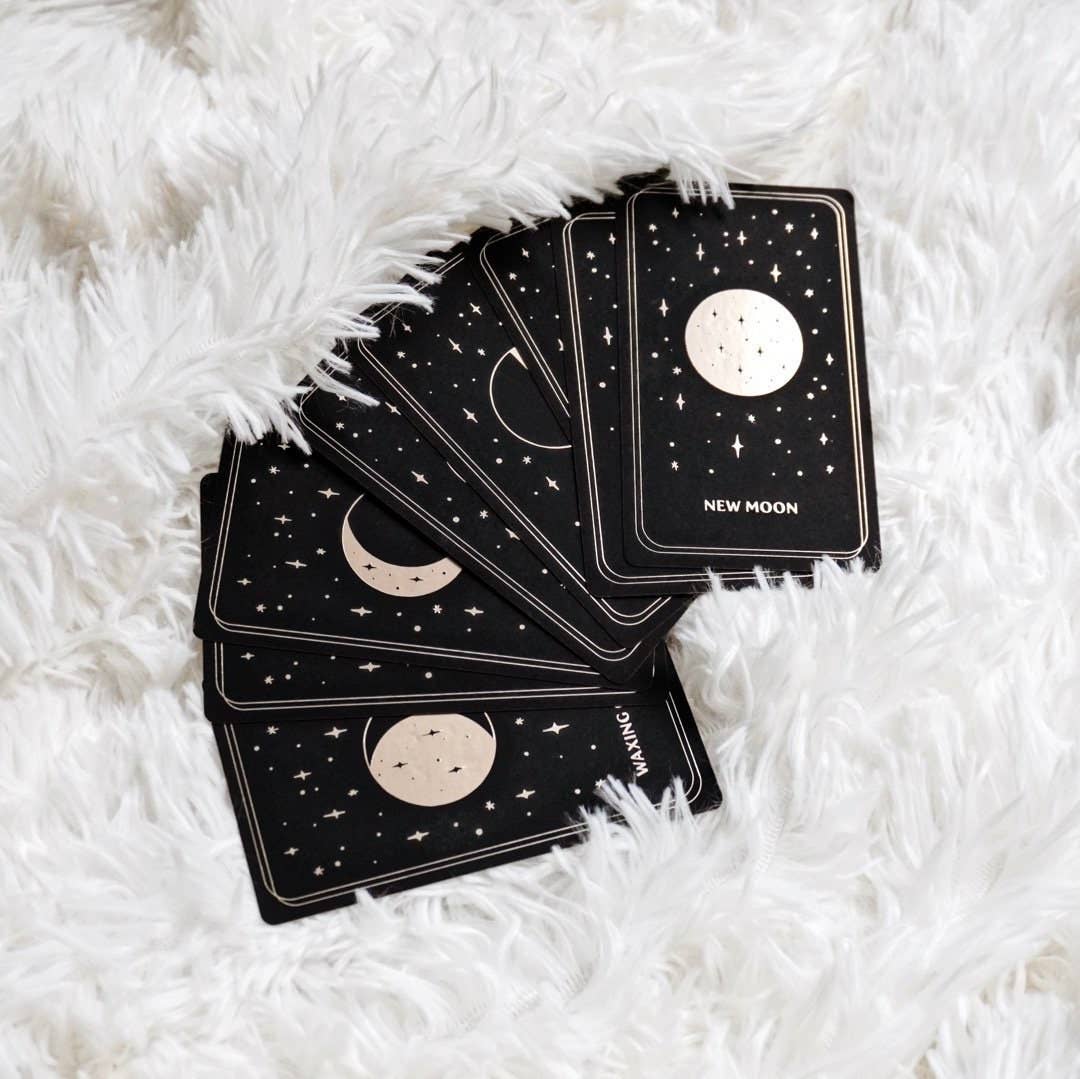 Noelle Gifts & Paper - Wholesale Tarot cards - Mini Moon Deck (Black/Gold)