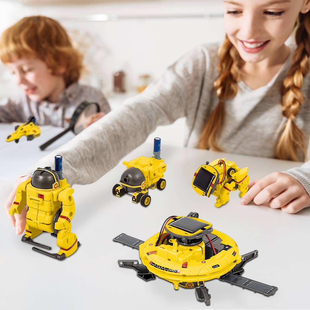 PicassoTiles - Wholesale Toy Set - Kids - PicassoTiles 6-in-1 STEM Kids Solar Powered UFO Robot Kit2