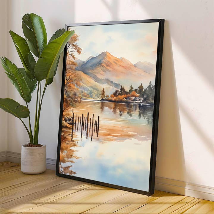 InkNPrintz – wholesale Art print – Derwentwater Lake District Watercolor Painting Lake District Landscape Art Derwentwater Poster UK Nature Art Watercolor Lake Painting Scenic6