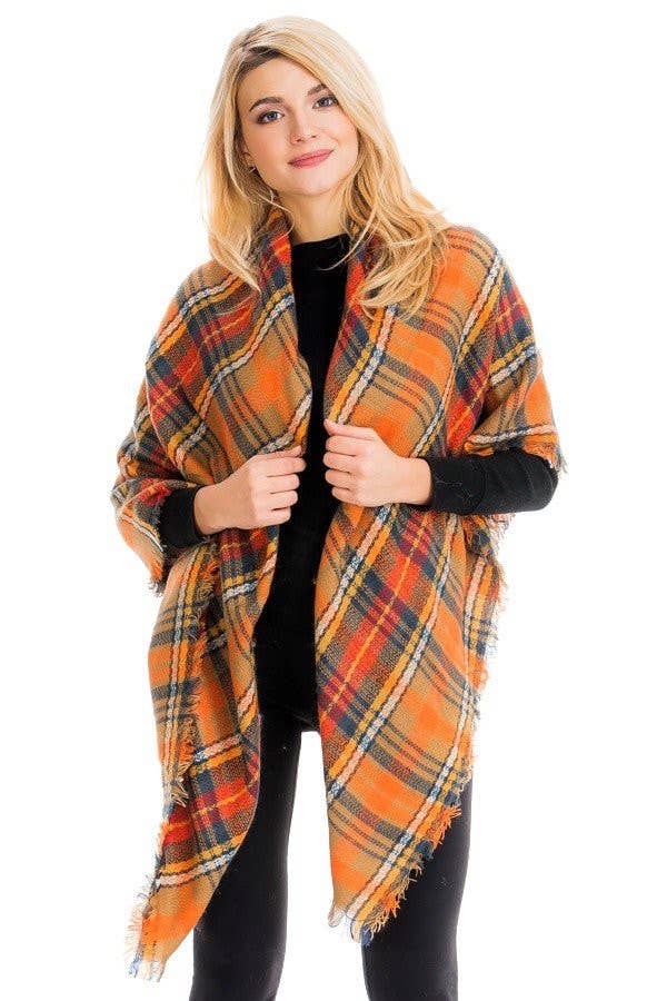 Cap Zone - Wholesale Scarf - Women's - Large Over Sized Plaid Printed Blanket Scarf and shawls1