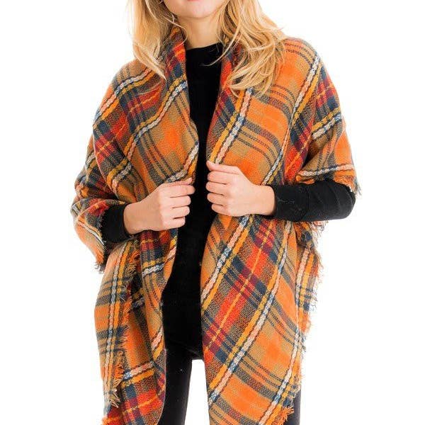 Cap Zone - Wholesale Scarf - Women's - Large Over Sized Plaid Printed Blanket Scarf and shawls1