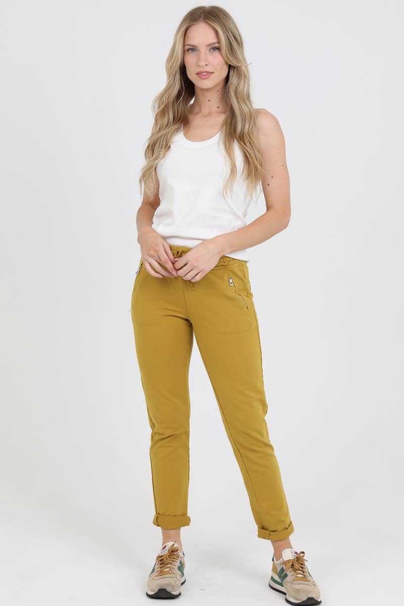 Nostalgia - Wholesale Lounge Sweatpants/Joggers - Women's - NP746-ASIS PULL ON TIE FRONT ZIPPER POCKET FRENCH TERRY JOGG17