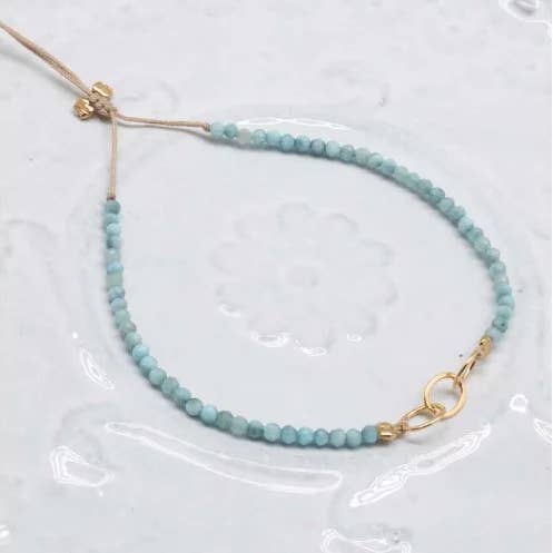 G-Links armband met larimars en ovale schakels voor wholesale door by Johanne