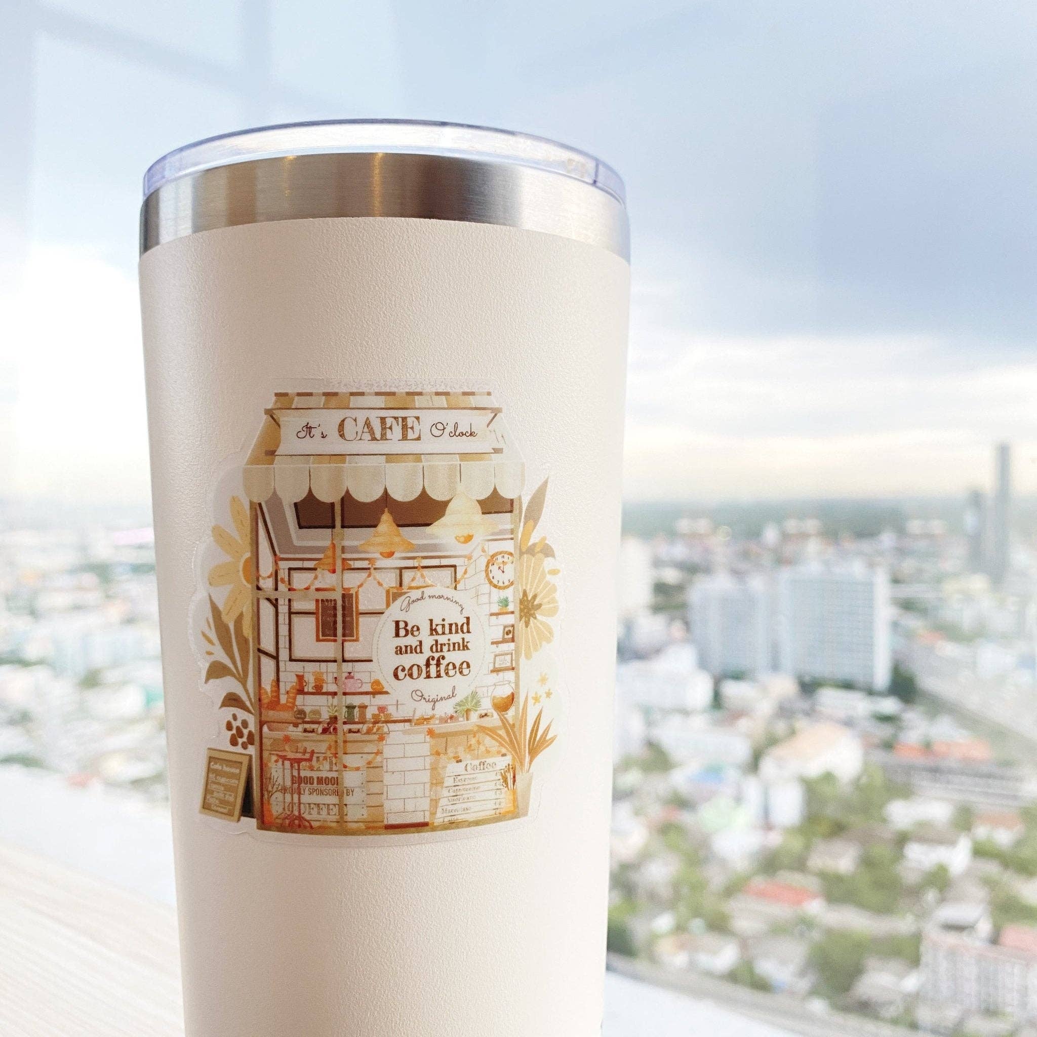 Lettoon – wholesale Sticker – Clear Vinyl Sticker - Cafe 'O Clock5