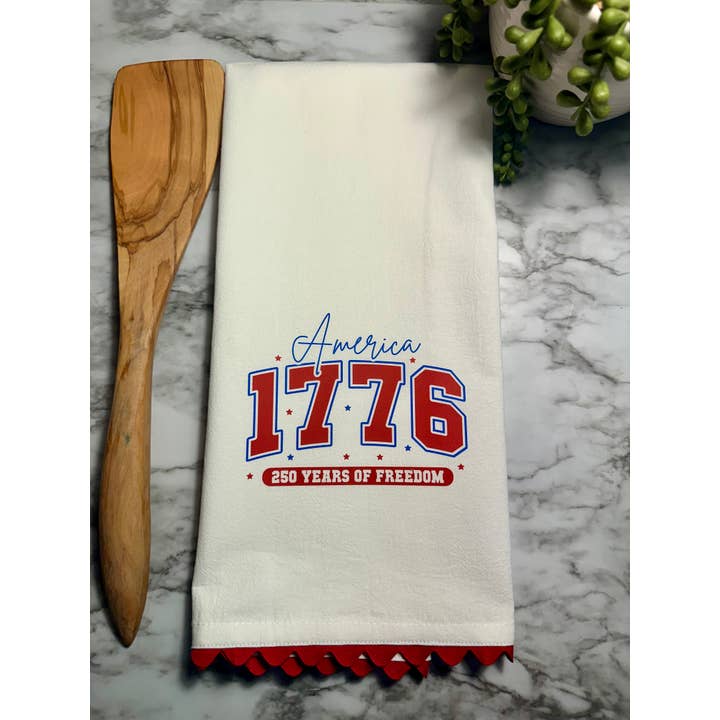 4. juli 250-års fødselsdag håndlavet viskestykke til hjemmet for engroshandel hos by BellaBlue