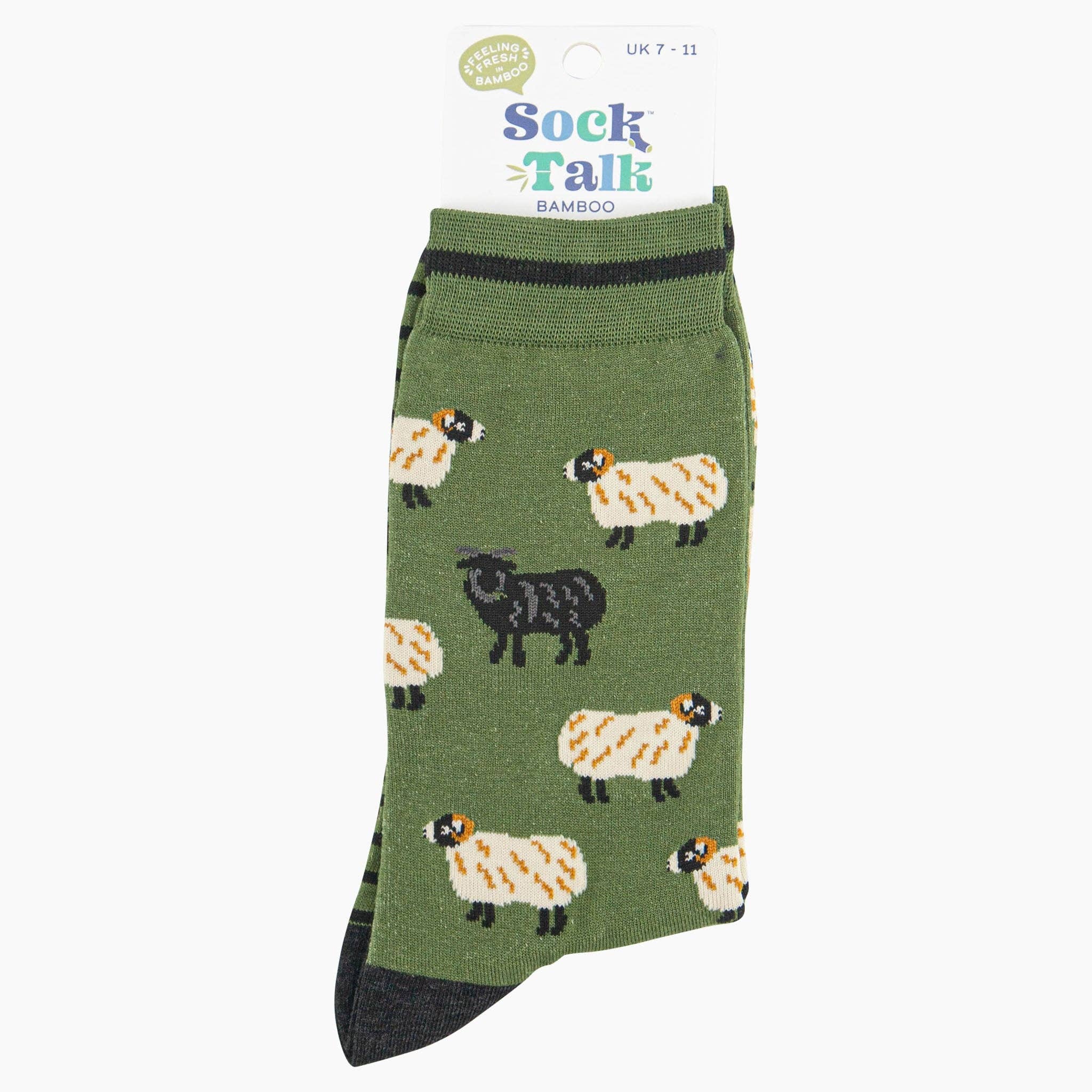 Sock Talk - Wholesale Socks - Men's - Men's Bamboo Socks - Green, Black Sheep3