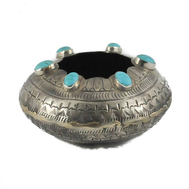 OLLA FESTONEADA ESTAMPADA WJA-052-T para venta al por mayor de J.Alexander Rustic Silver