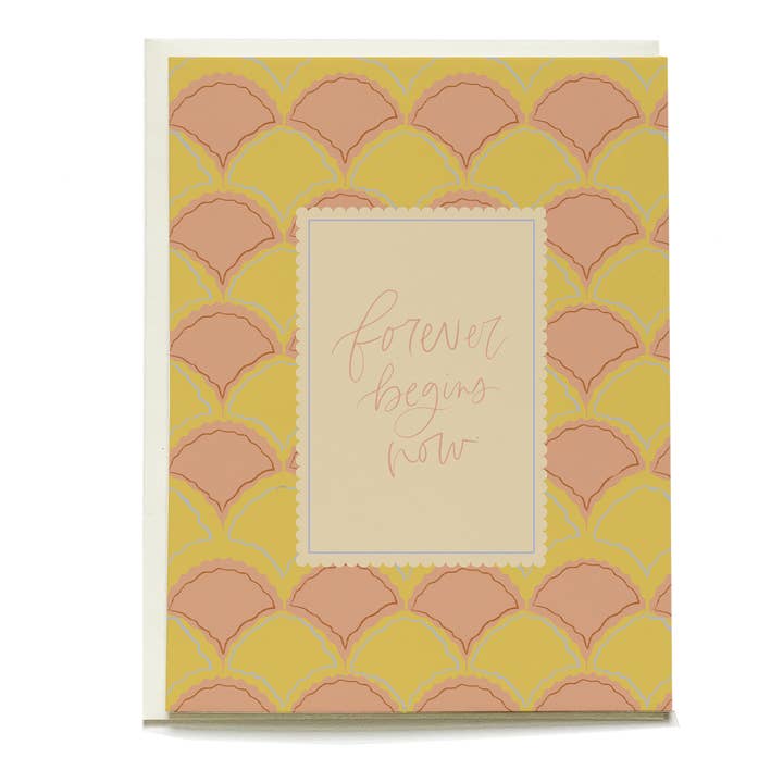 Carte de vœux de mariage avec coquilles Saint-Jacques pour la vente par Pen + Pillar