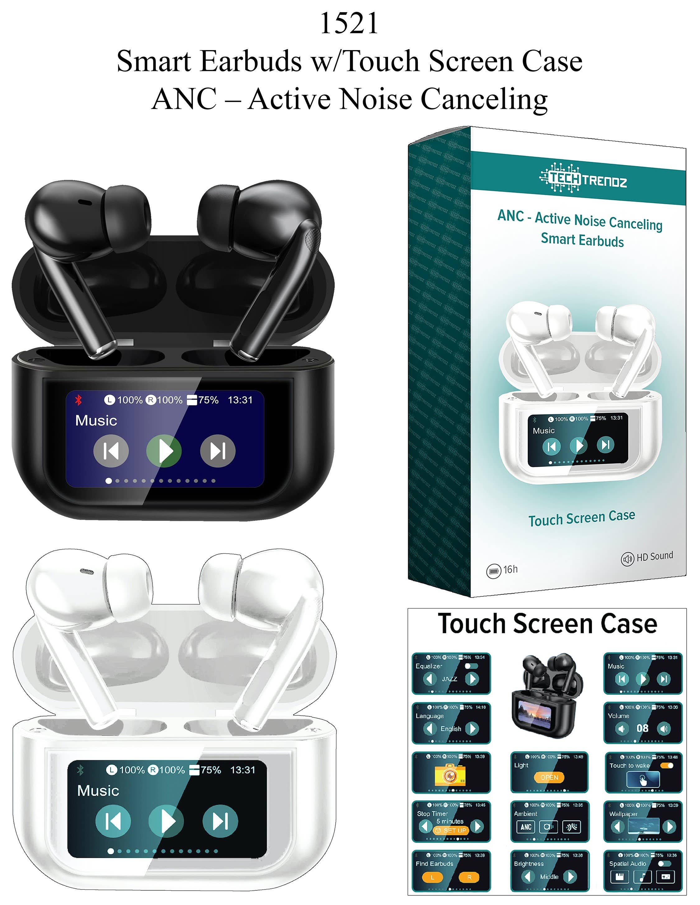 Tech Trendz - Wholesale Headphones - Touch Screen Bluetooth Earbuds4
