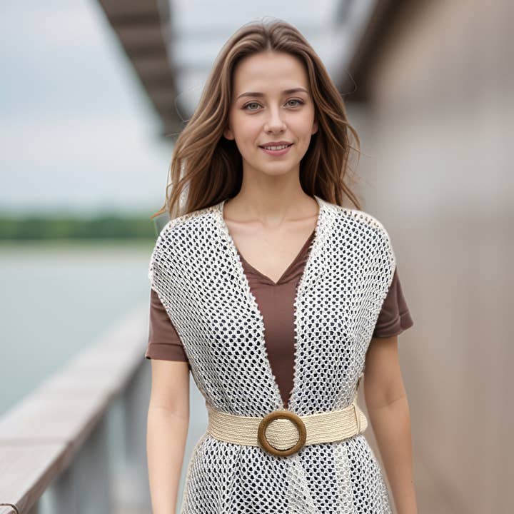 Belted in Nature - Eco Friendly Paper Belt - Cream for wholesale by Black Ginger