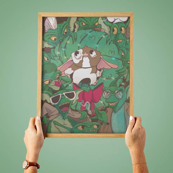by Sarah Simpson - Wholesale Art Print - Gremlins Holiday Art Print - 80's Nostalgia Gift - Mogwai