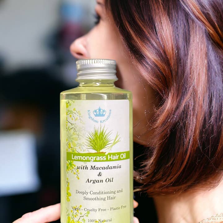 Hair Oil - Lemongrass with Macadamia and Argan Oil for wholesale by Kingdom Kreations