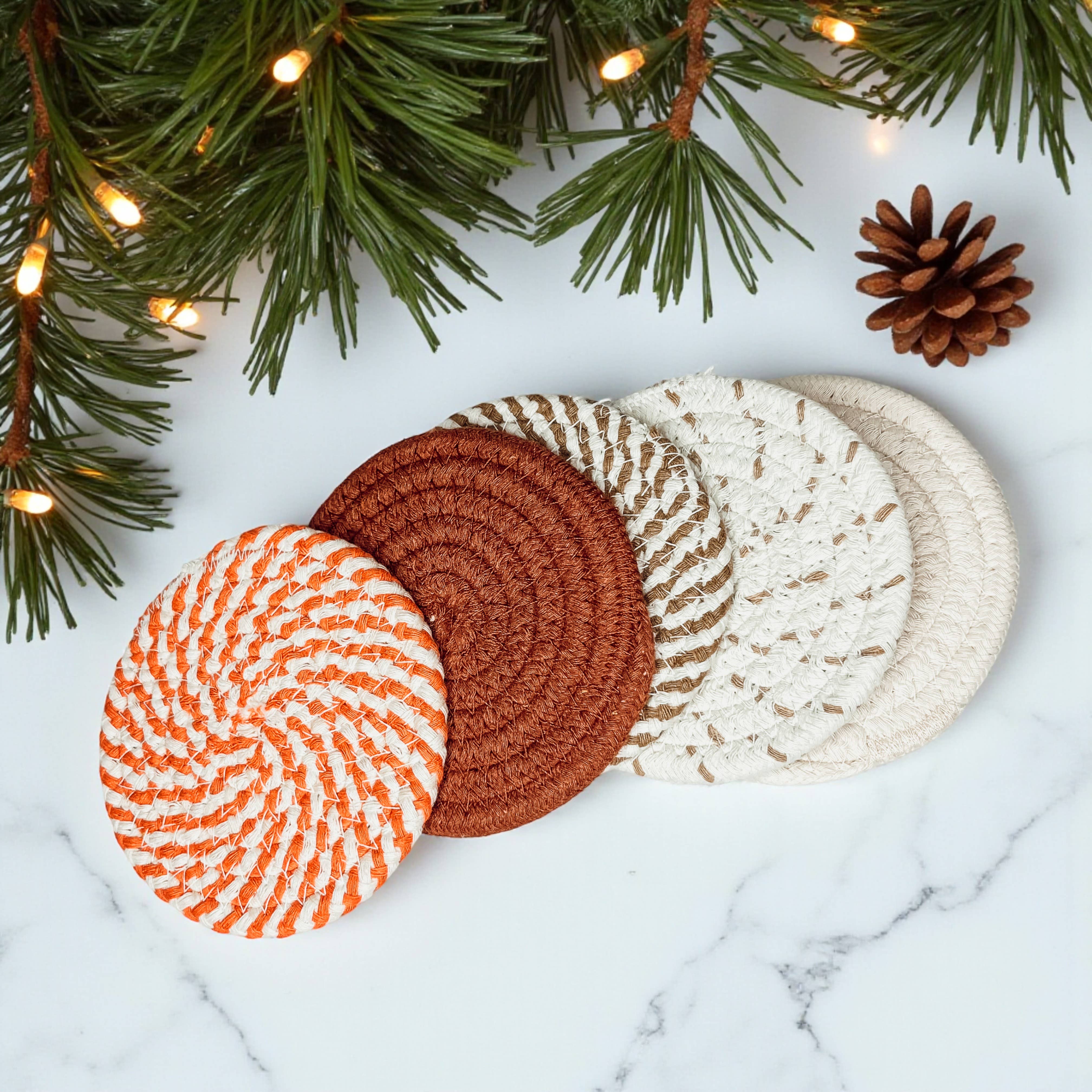 Gia Roma - Wholesale Coasters - Fall Fabric Coaster Sets, Gift Ready | Autumn Tabletop Decor37