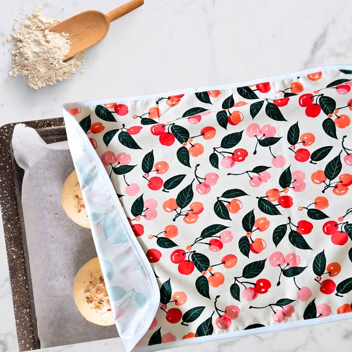 Very Cherry Reusable Cookie Sheet Pan Proofing Cover for wholesale by Summit Sourdough