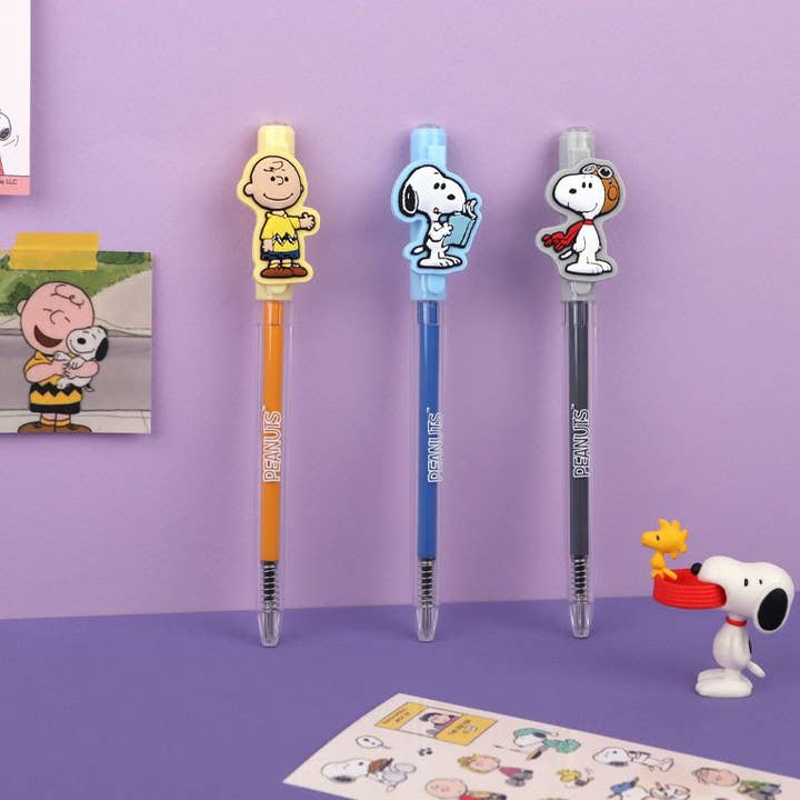 Peanuts Mascot Quick Dry Ballpoint Pen-Black for wholesale by K-Wonderland