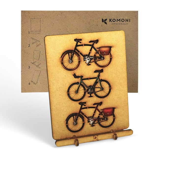 Vintage Bikes Pop-up Card for wholesale by KOMONI Amsterdam