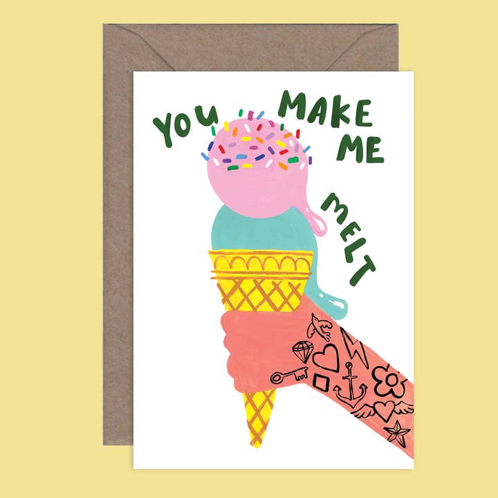 You Make Me Melt - Love Card for wholesale by Callie Stay Cool