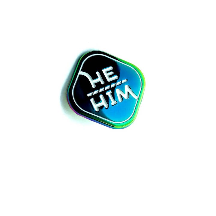 TheThirdArrow - Wholesale Lapel Pin/Button - Rainbow Metal Pronoun Pin
