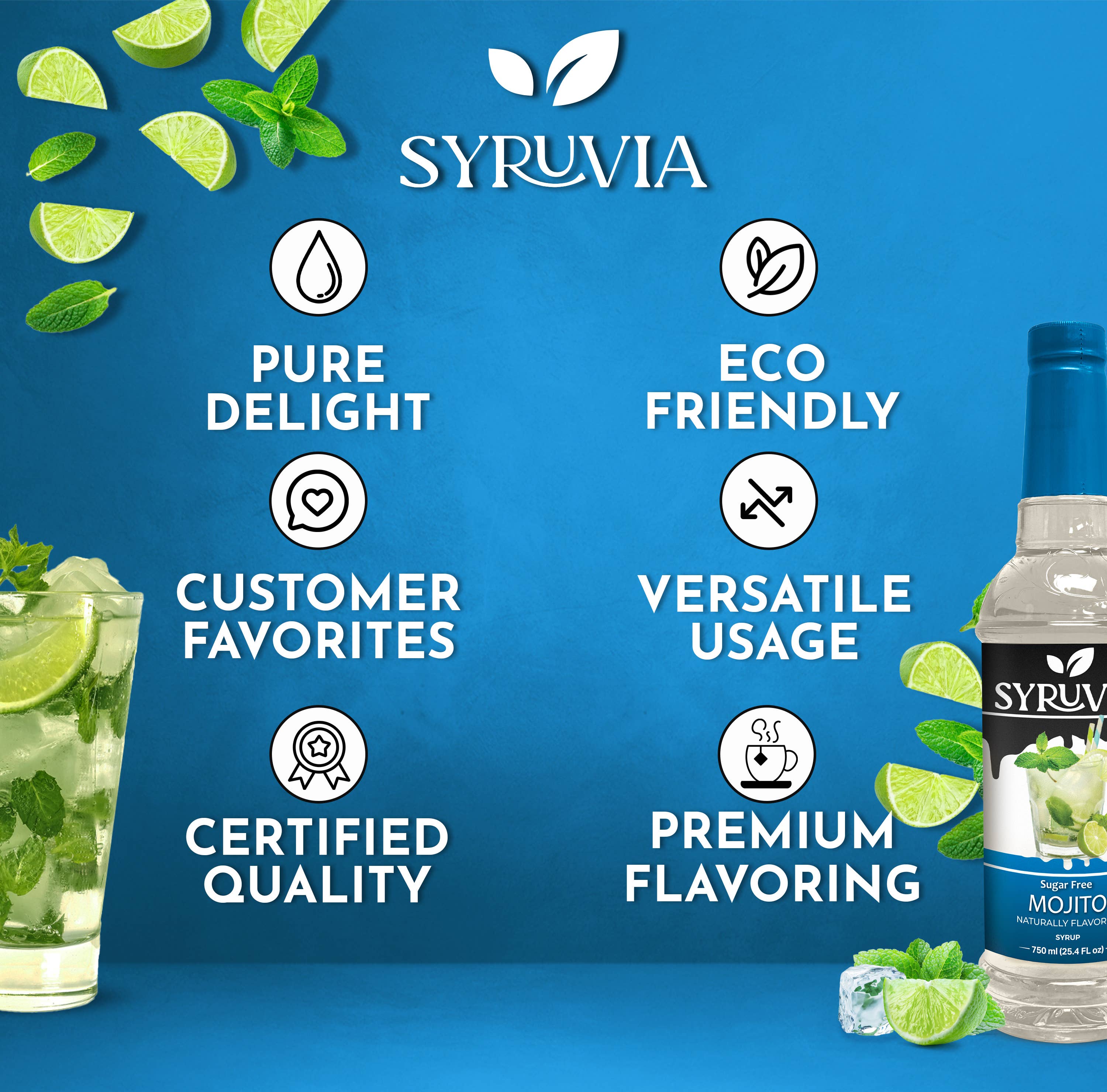 Syruvia - Wholesale Cocktail Mix/Syrup - Sugar-Free Mojito Syrup4