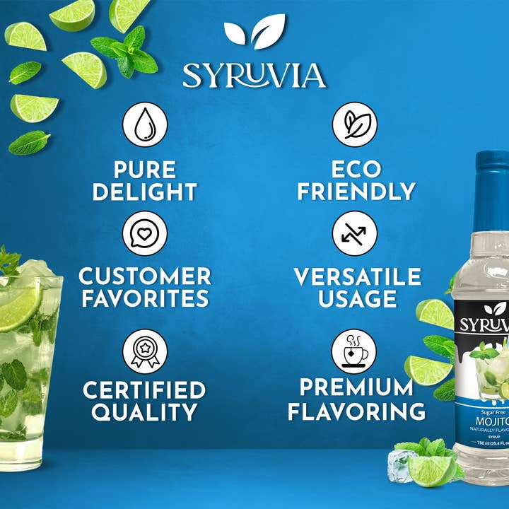 Syruvia - Wholesale Cocktail Mix/Syrup - Sugar-Free Mojito Syrup4