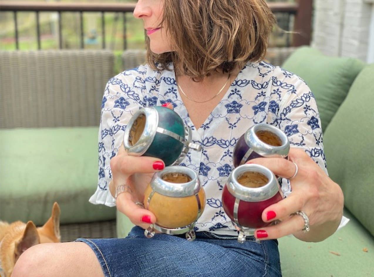 SoulMate Yerba Co. LLC - Wholesale Tea Pot - Maté Gourd with Curled Silver Feet - 4oz