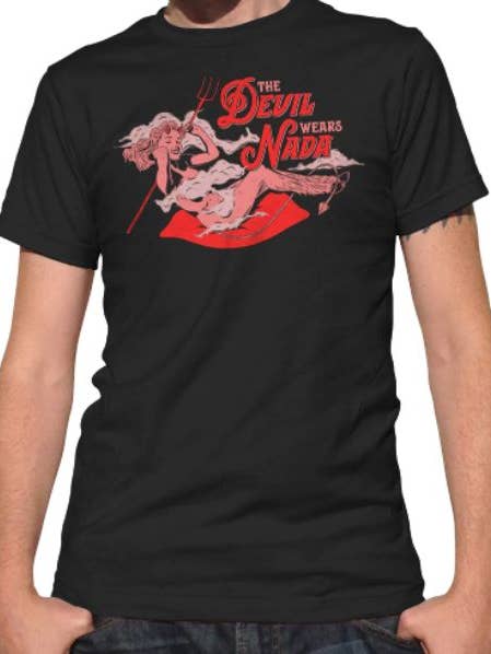 Camiseta masculina The Devil Wears Nada por atacado de Boredwalk